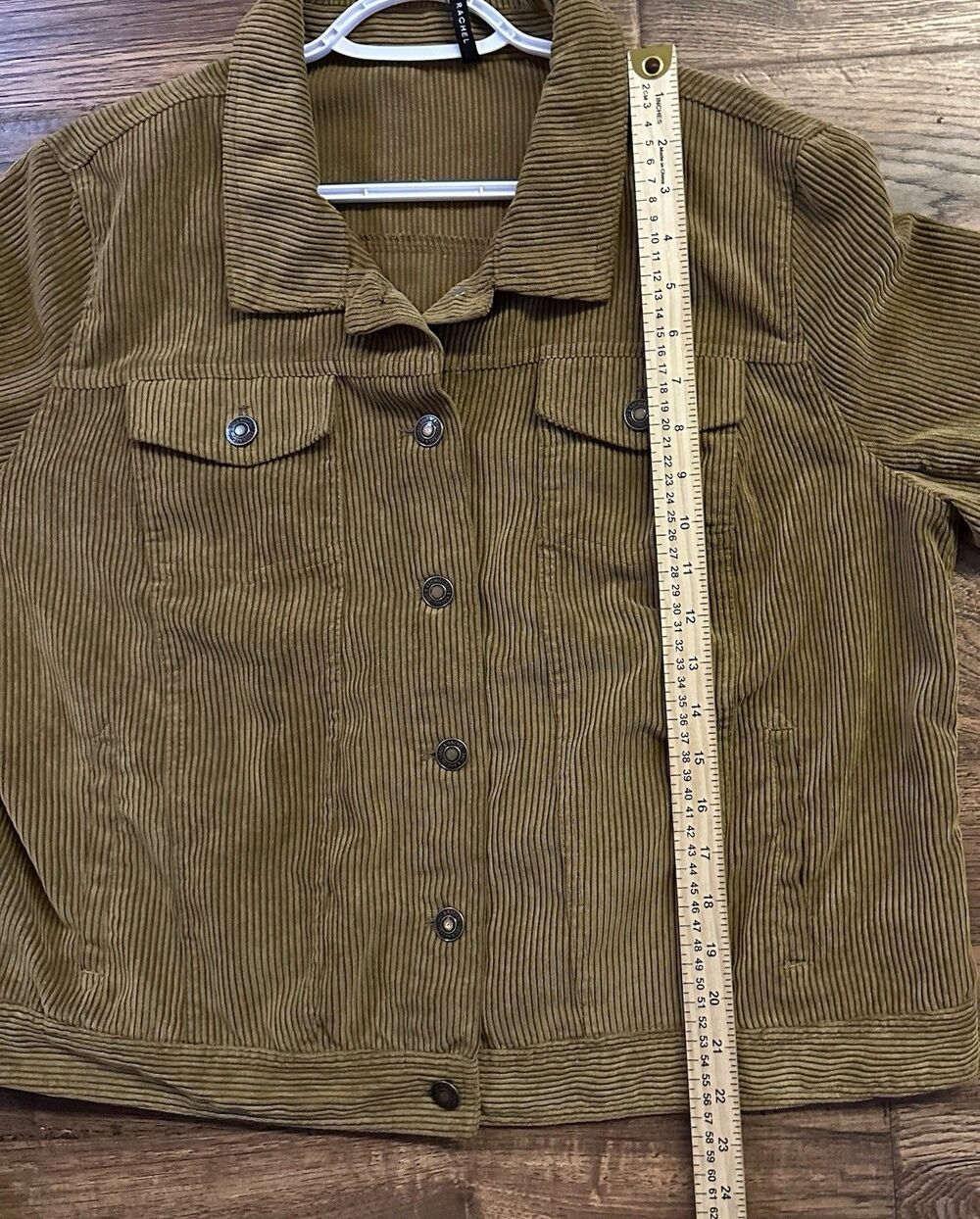 Zac & Rachel Women's Large Brown Corduroy Trucker Jacket Button Front Fall - Picture 7 of 7